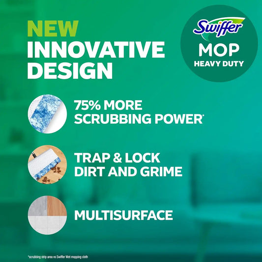 Swiffer Heavy Duty Mop Wet Multi-Surface Cloth Refills for Floor Mopping and Cleaning, Outdoor Window Fresh Scent, 20 count