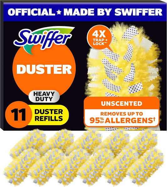 Swiffer Dusters Heavy Duty Multi-Surface Duster Refills for Cleaning, Unscented, 11 Count