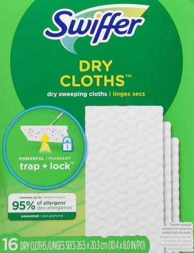 Swiffer Disposable Cloth Dry Sweeping Refills, 16 Count
