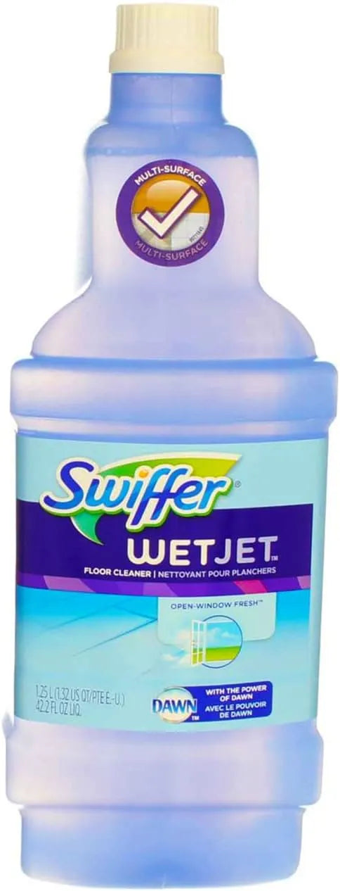 SWIFFER 23679 1.25-Liter Wet Jet Multi-Surface Solution - Open Window Fresh - Quantity 4