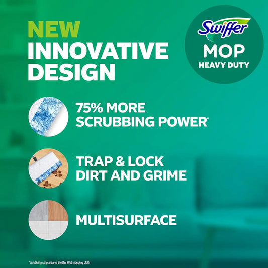 Swiffer Heavy Duty Mop Wet Multi-Surface Cloth Refills for Floor Mopping and Cleaning, Pet with Febreze Odor Defense, 20 count
