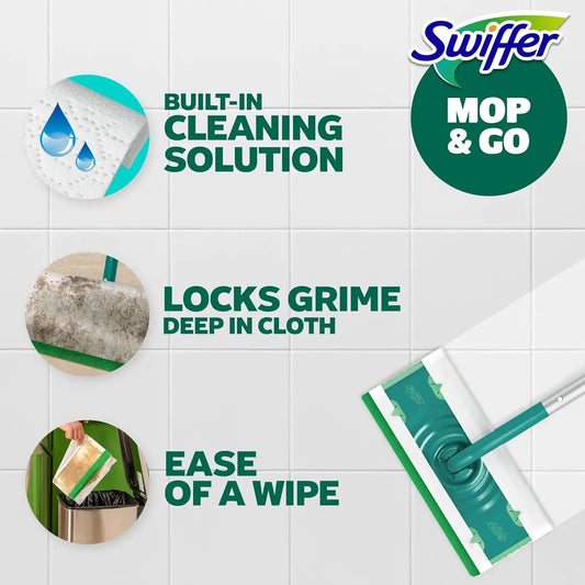 Swiffer Sweep + Mop, Wet Pads Refill, Floor Cleaner for Dirt, Dust, Hair, Cleaning Cloths for Mopping Home, Bathroom, Kitchen, All Purpose Multi-Surface Floor Wipes, Fresh, 24ct