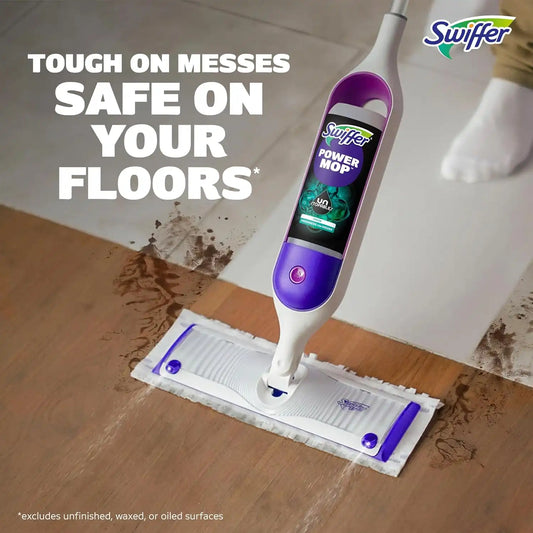 Swiffer PowerMop Floor Cleaning Solution with Unstopables Fresh Scent, PowerMop Refills, Floor Cleaner for Mopping, 25.3 fl oz, 2 Pack