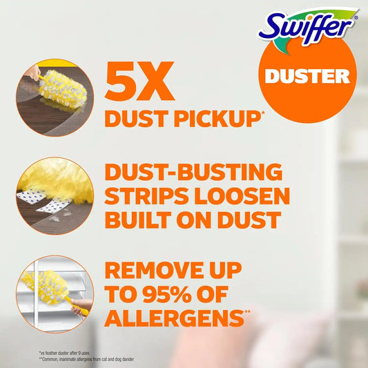 Swiffer Dusters Heavy Duty Multi-Surface Duster Refills for Cleaning, Unscented, 11 Count