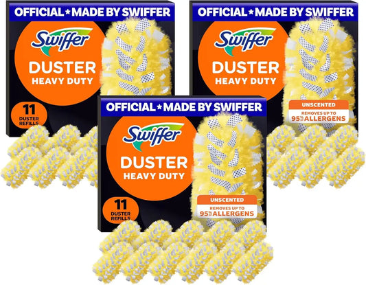 Swiffer Dusters Heavy Duty Multi-Surface Duster Refills for Cleaning, Unscented, 11 Count (Pack of 3)